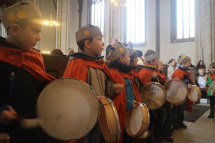 Im Nordh&auml;user Dom zeigte der &ouml;kumenische Kindergarten heute sein Krippenspiel