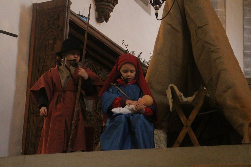 Im Nordh&auml;user Dom zeigte der &ouml;kumenische Kindergarten heute sein Krippenspiel