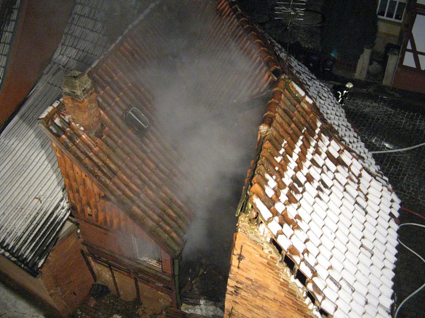 Brand in der Braustra&szlig;e in Bleicherode