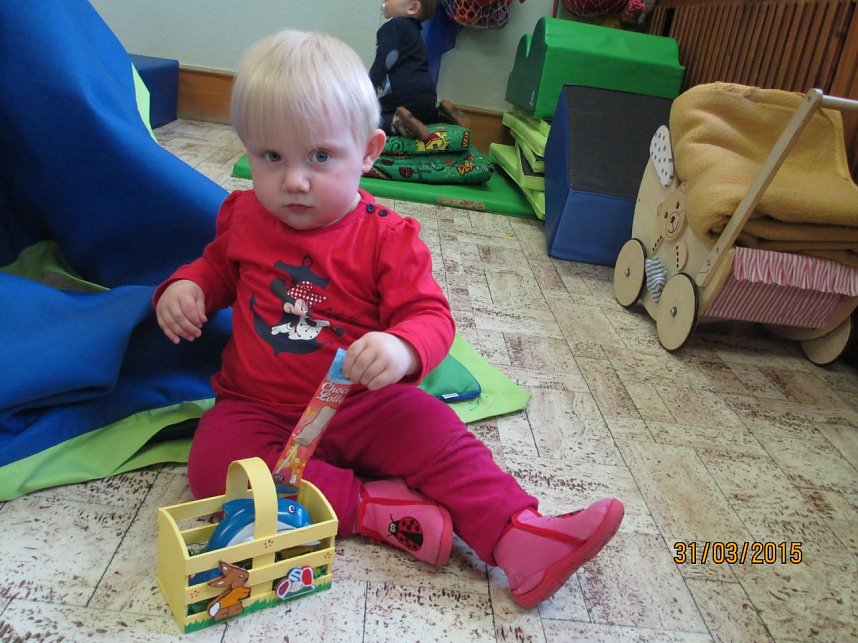 Die "kleinen Entdecker" machten sich diese Woche auf die Suche nach Osterk&ouml;rbchen