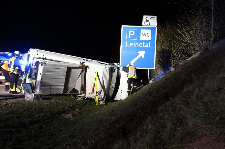 Unfall auf der Autobahn A 38