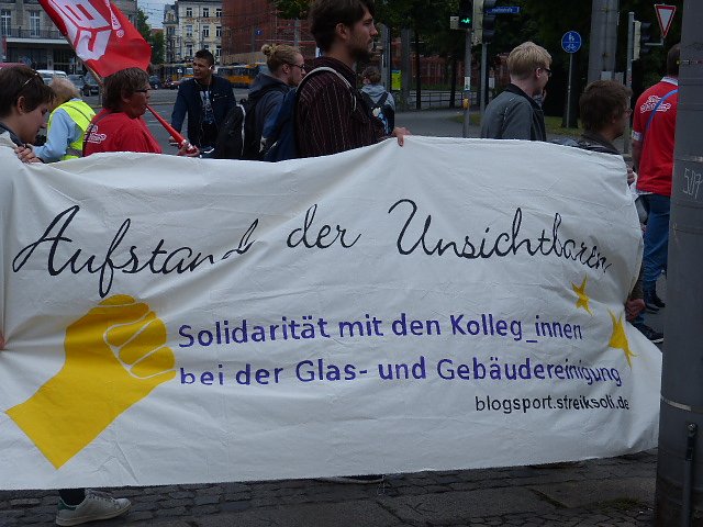 Unterst&uuml;tzung f&uuml;r Gewerkschaftsforderungen in Leipzig