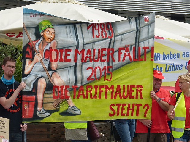 Unterst&uuml;tzung f&uuml;r Gewerkschaftsforderungen in Leipzig