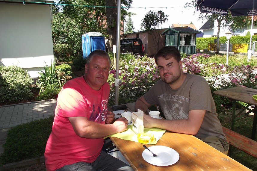 Auch Marko Paetzold und Sohn Mario kamen zum Sommerfest.