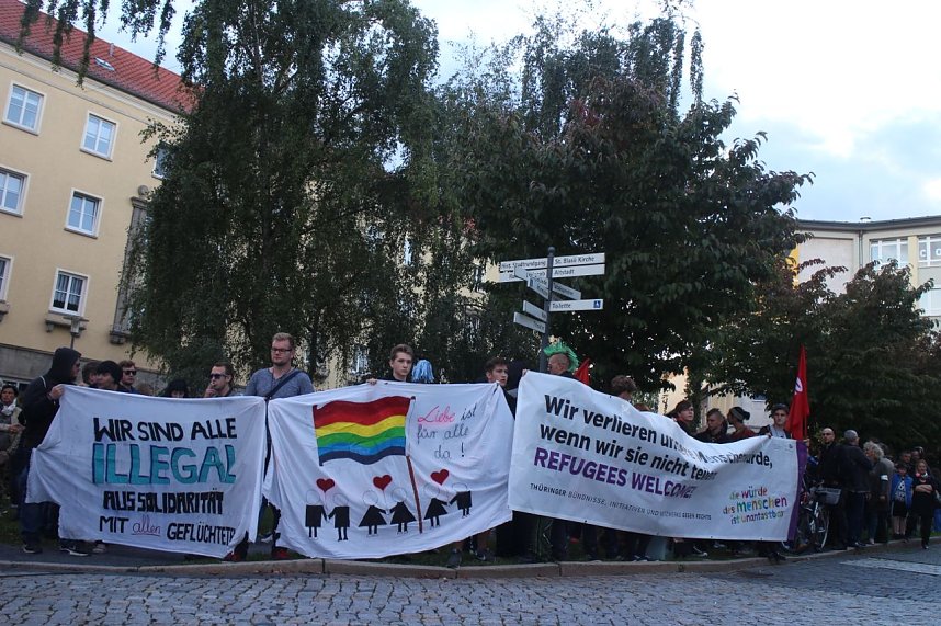 Demonstration und Gegendemonstration in Nordhausen