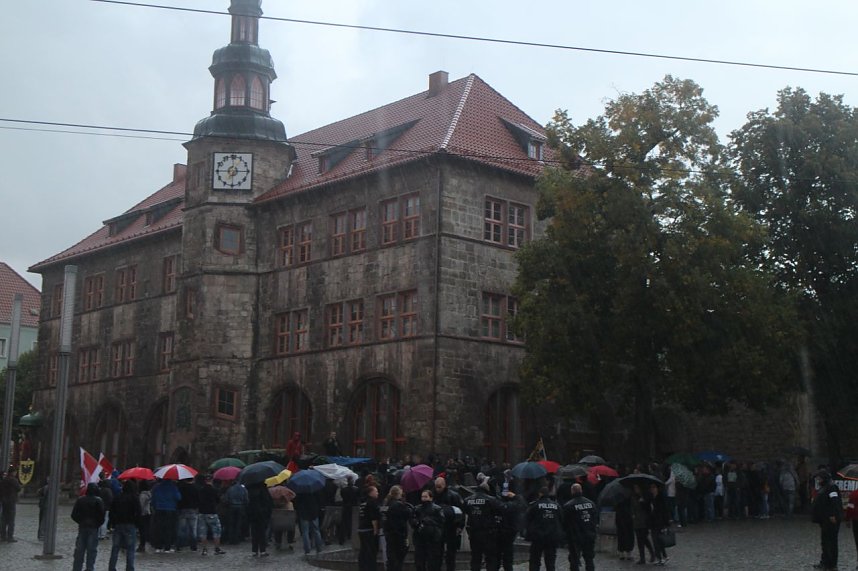 Demonstration und Gegendemonstration in Nordhausen