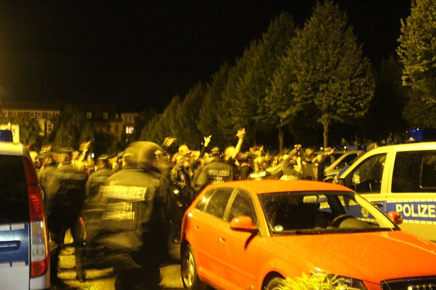 Demonstration und Gegendemonstration in Nordhausen