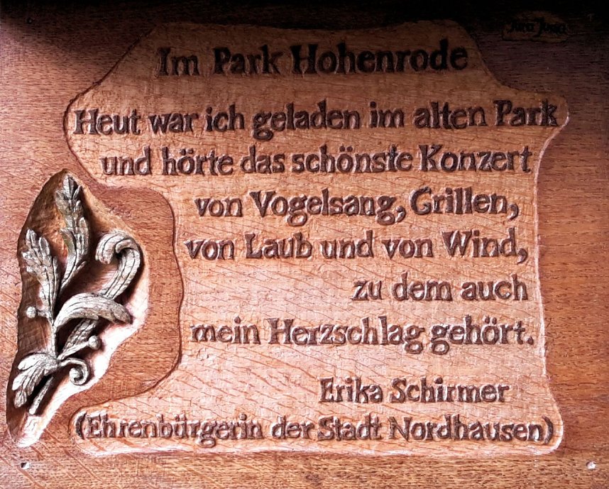 Pfad der Poesie im Park Hohenrode
