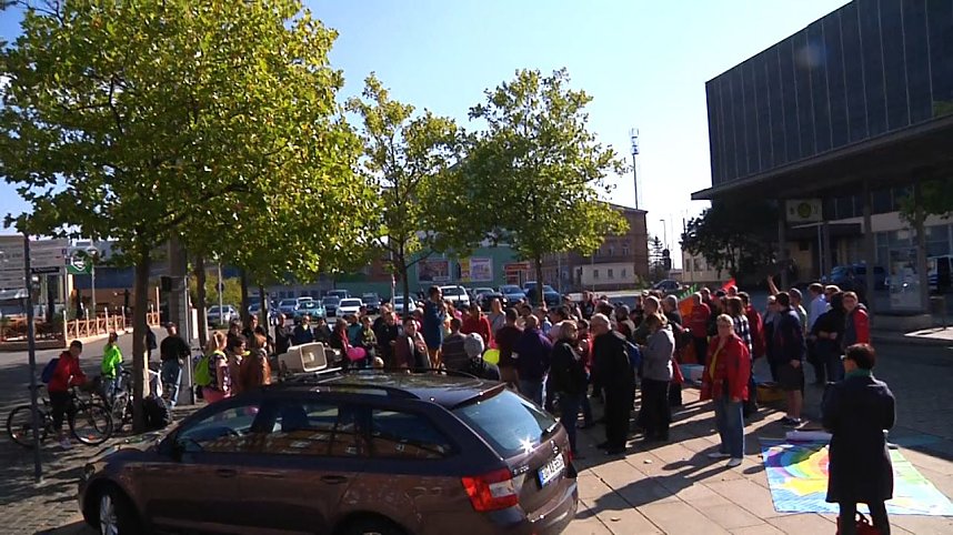 Demonstration und Gegendemonstration in Nordhausen