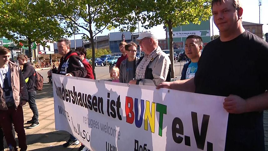 Demonstration und Gegendemonstration in Nordhausen