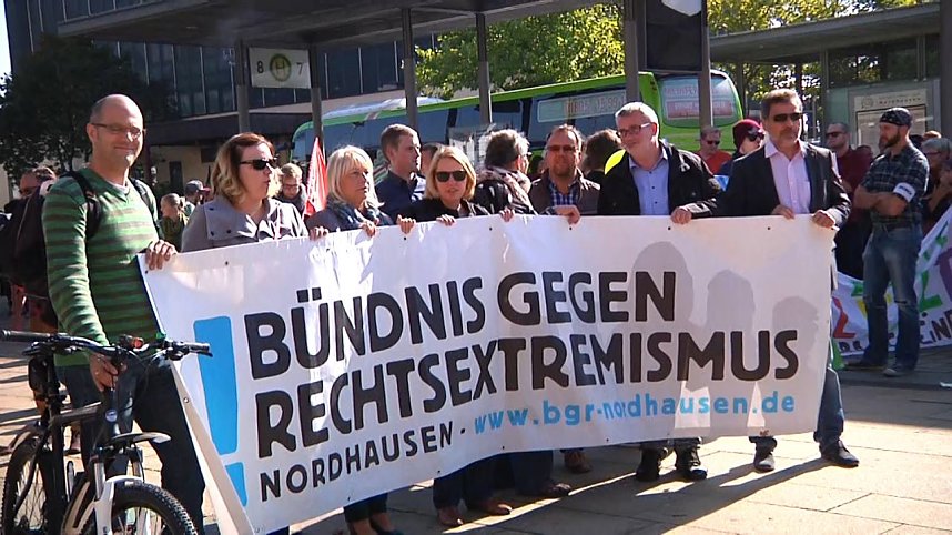 Demonstration und Gegendemonstration in Nordhausen