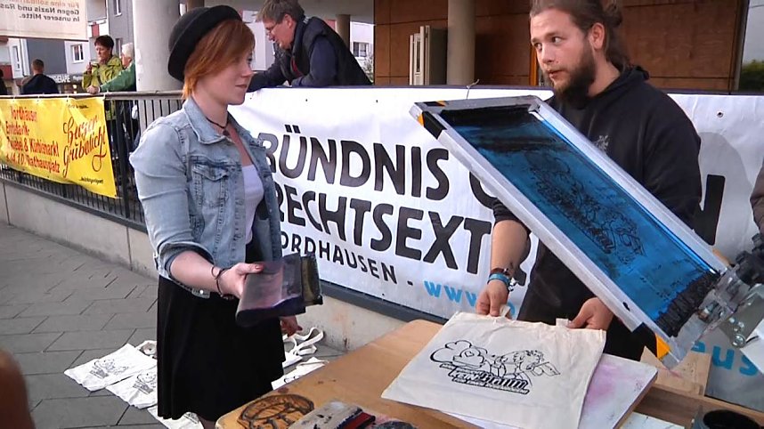 Demonstration und Gegendemonstration in Nordhausen