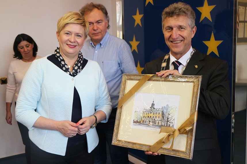 Besuch aus Ostr&oacute;w Wielkopolski im Nordh&auml;user Rathaus