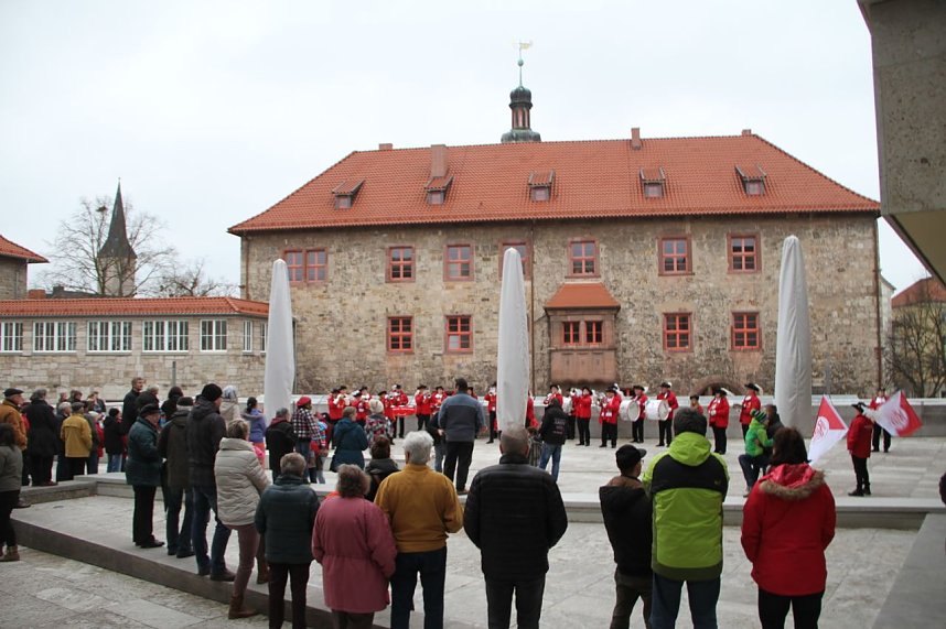 Der Fanfarenzug der Ruhrlandb&uuml;hne Bochum 1959 wird heute bei den Bundesliga Boxern f&uuml;r Stimmung sorgen
