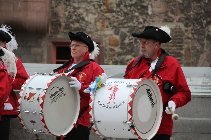 Der Fanfarenzug der Ruhrlandb&uuml;hne Bochum 1959 wird heute bei den Bundesliga Boxern f&uuml;r Stimmung sorgen