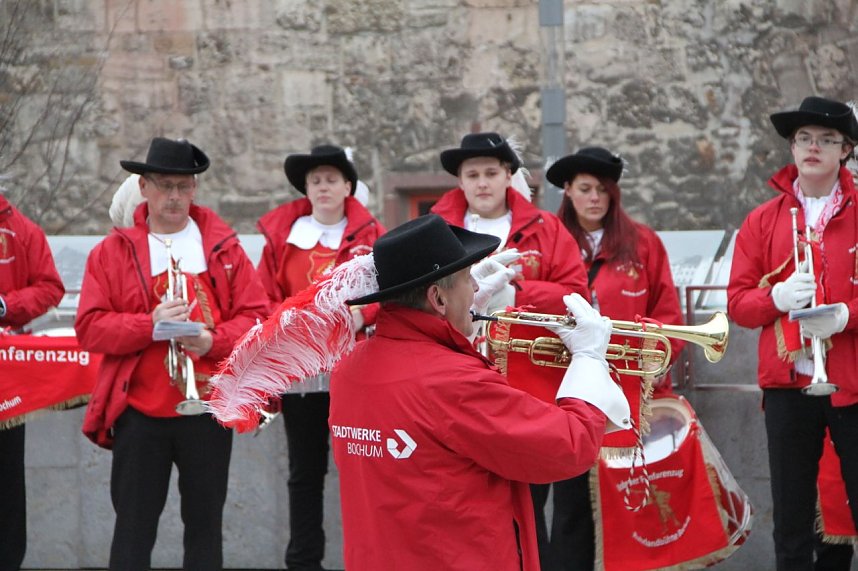 Der Fanfarenzug der Ruhrlandb&uuml;hne Bochum 1959 wird heute bei den Bundesliga Boxern f&uuml;r Stimmung sorgen