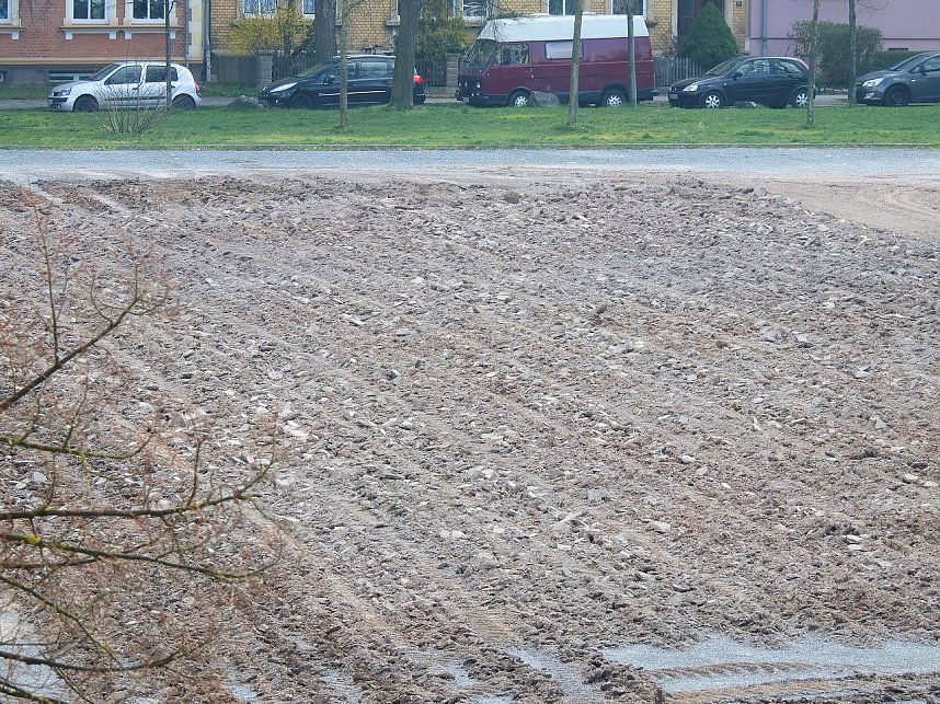 Fr&uuml;hjahrsputz auf dem August-Bebel-Platz in Nordhausen