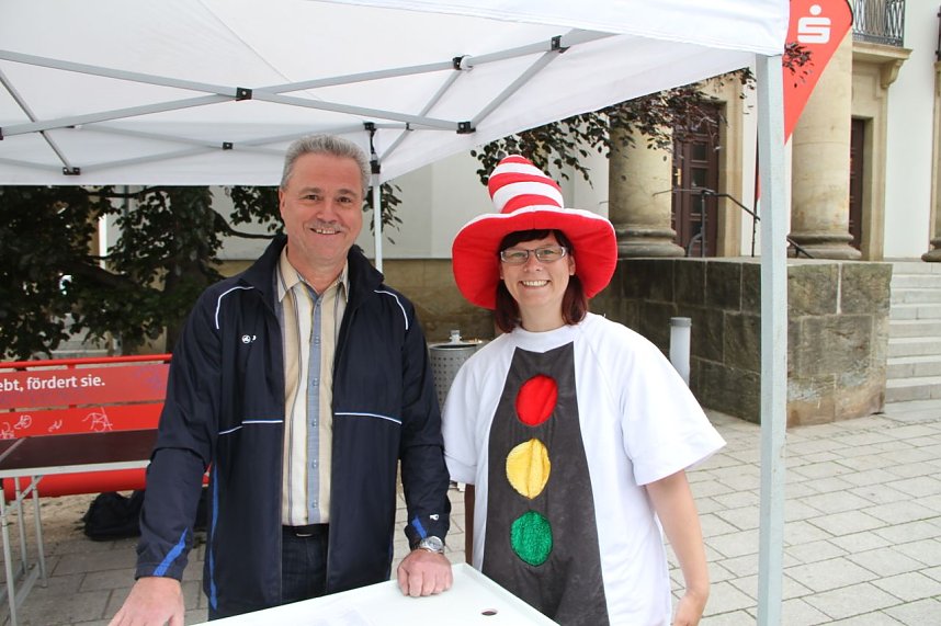 "Sicherheit braucht K&ouml;pfchen" auf dem Theaterplatz Nordhausen