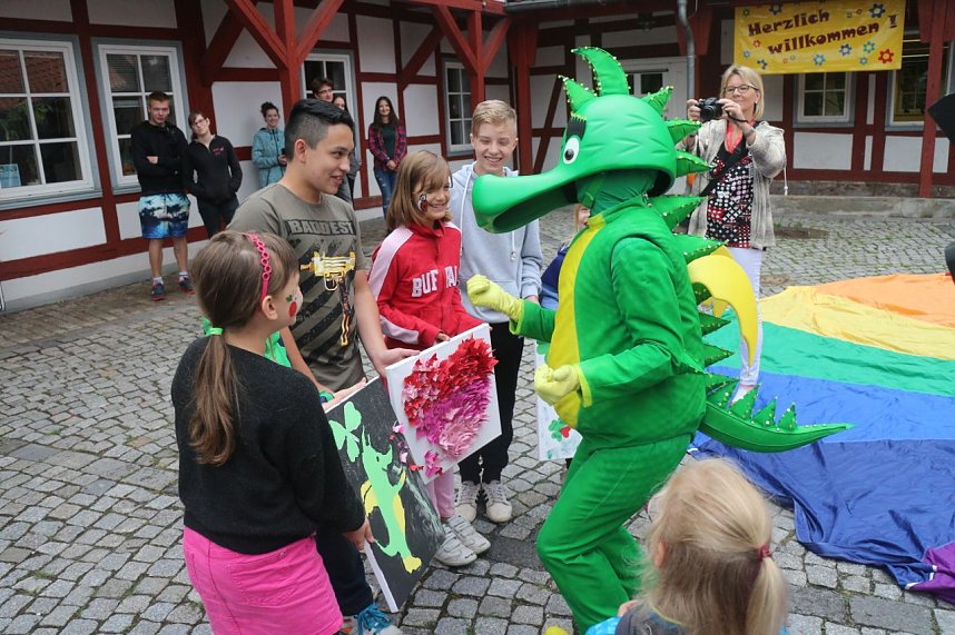 Tabaluga zu Besuch im Jugendg&auml;stehaus Rothleimm&uuml;hle