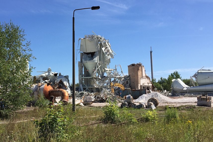 Abriss des alten Gipswerkes in Niedersachswerfen