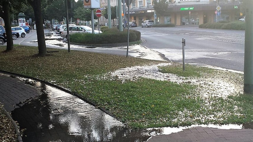 Rohrbruch in der T&ouml;pferstra&szlig;e