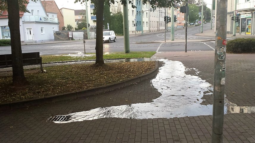 Rohrbruch in der T&ouml;pferstra&szlig;e