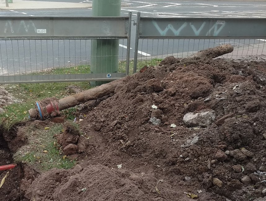 Rohrbruch in der T&ouml;pferstra&szlig;e