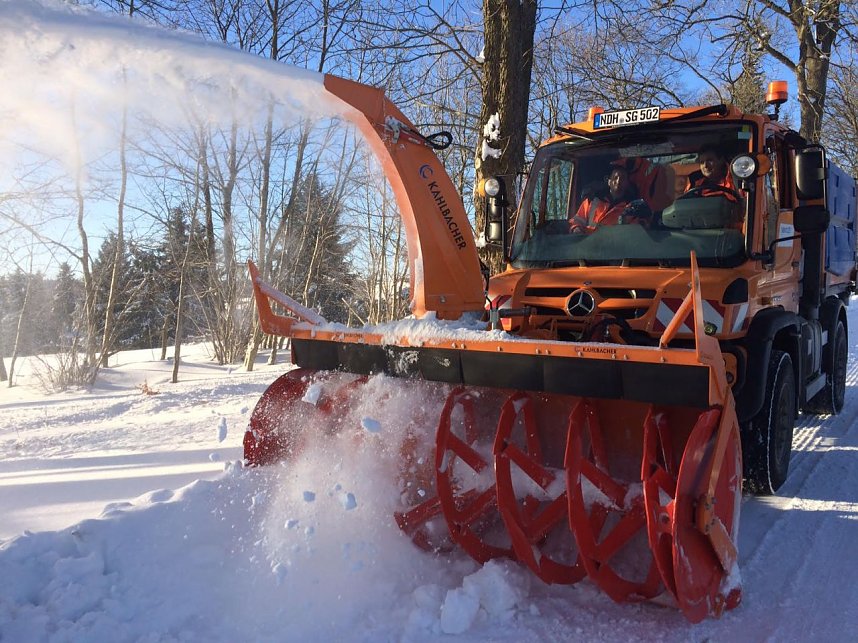 Schneefr&auml;se im Einsatz