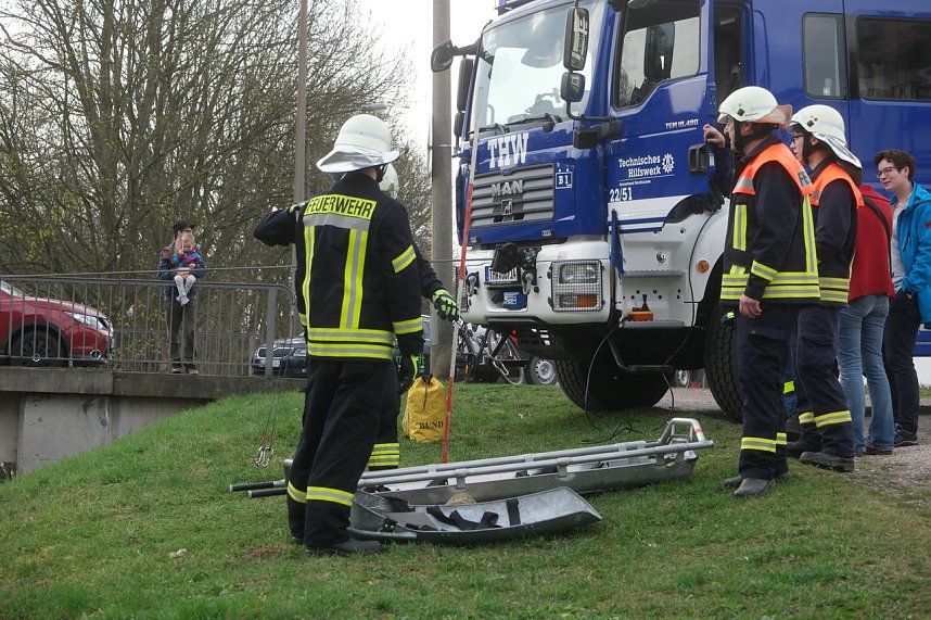THW und Feuerwehren &uuml;bten an der Zorge