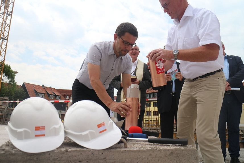 Grundsteinlegung f&uuml;r die Erweiterung des Altenpflegeheims St. Josef in Nordhausen