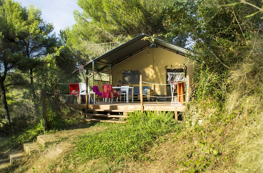 Lodgezelt XXL auf Camping Le Pianacce