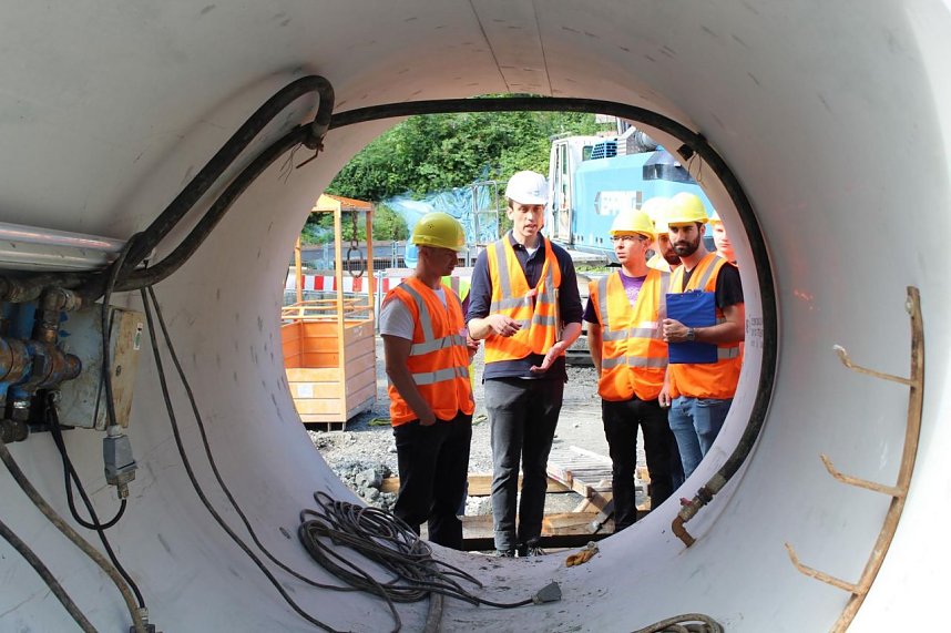 Vor dem Rohrvortrieb in Bottrop  