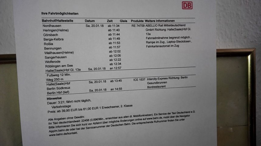 Ein Blick auf fahrgastfreundliche Aush&auml;nge