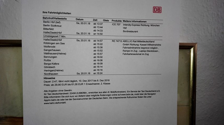 Ein Blick auf fahrgastfreundliche Aush&auml;nge