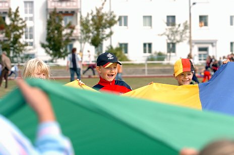 Grundschulsporttag auf dem Hohe-Kreuz-Sportplatz
