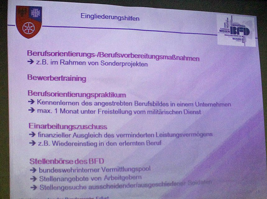 Berufsf&ouml;rderungsdienst der Bundeswehr stellte sich vor