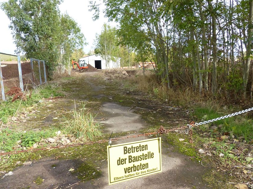 Baustelle zur Erweiterung der Fischzucht Salza