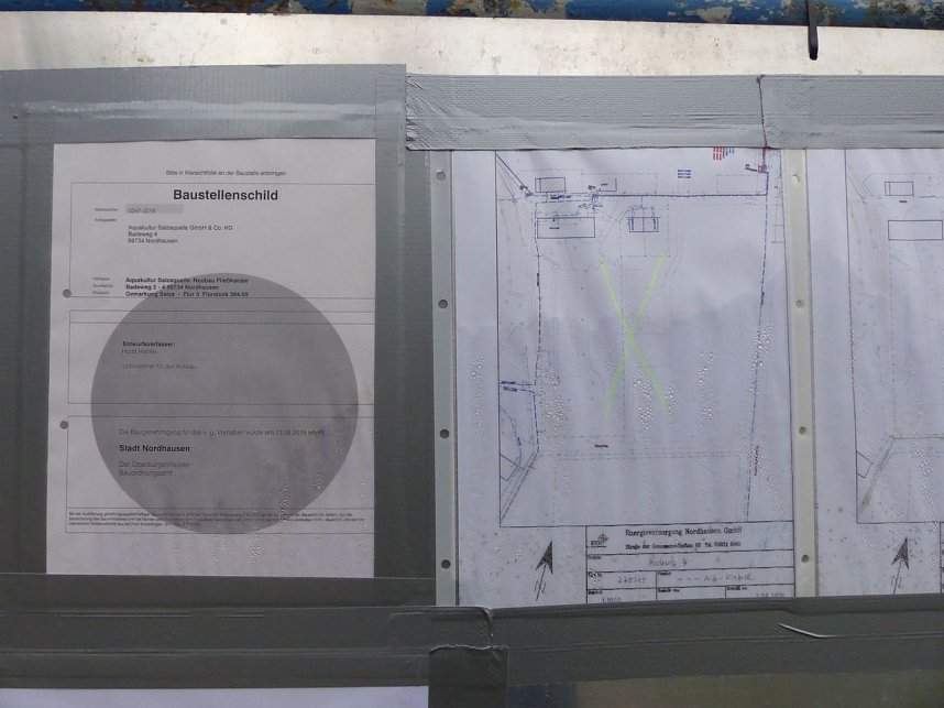 Baustelle zur Erweiterung der Fischzucht Salza