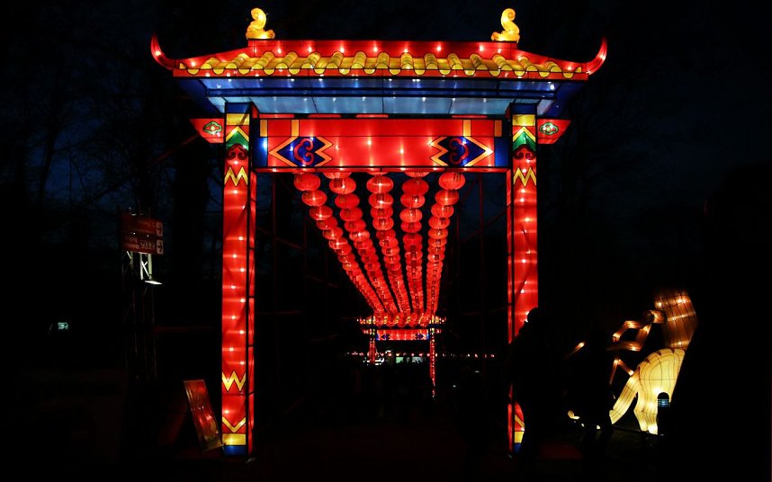 Lichtershow im Bergzoo Halle
