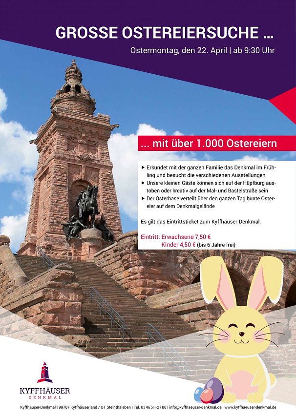 Auf zur gro&szlig;en Ostereiersuche am Kyffh&auml;user-Denkmal