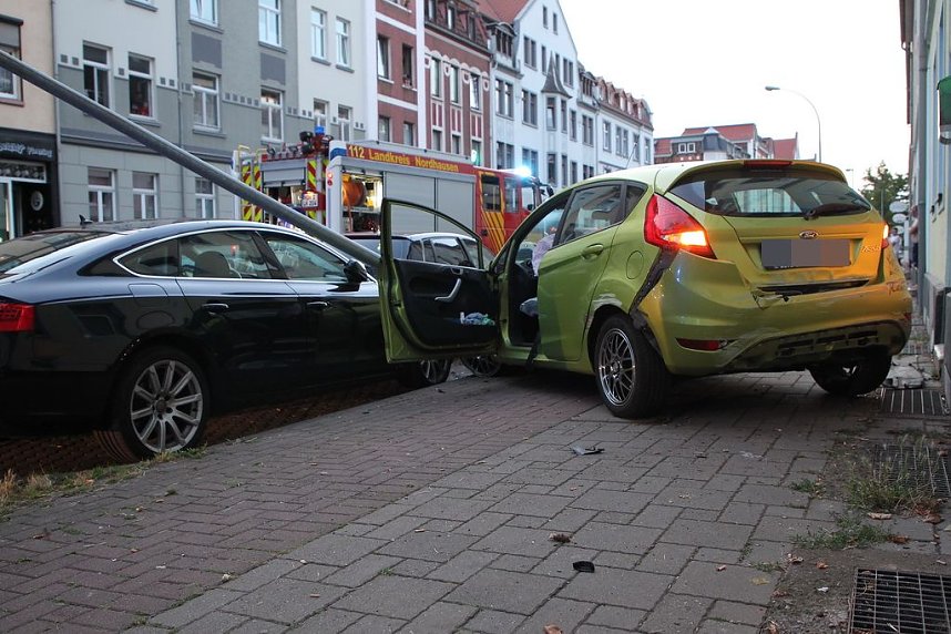 Unfall in der Bochumer Stra&szlig;e in Nordhausen 