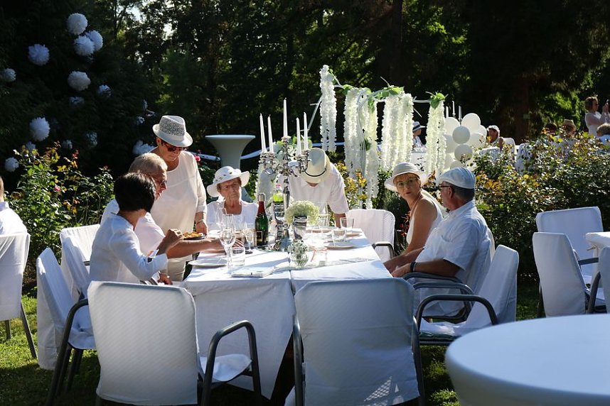 Diner en blanc im Park Hohenrode