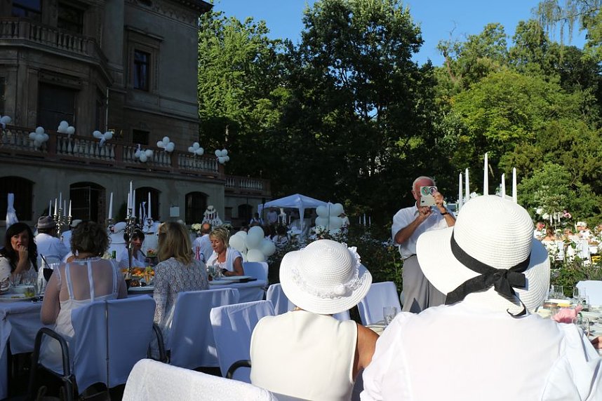 Diner en blanc im Park Hohenrode