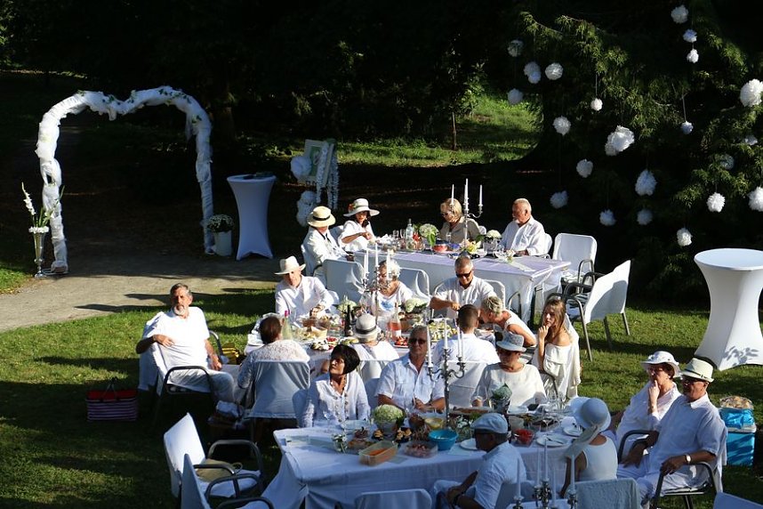 Diner en blanc im Park Hohenrode