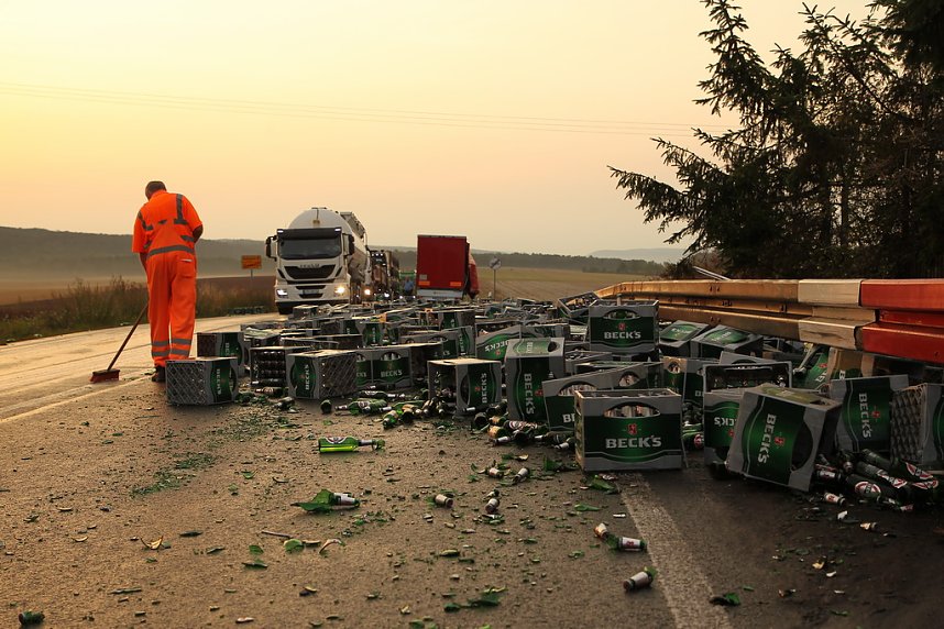Bierlaster verungl&uuml;ckt