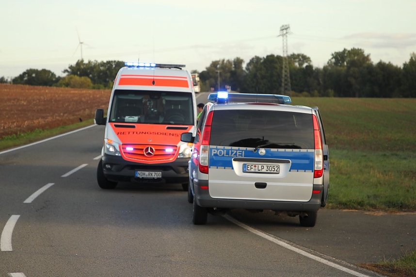Unfall zwischen Wipperdorf und Nohra