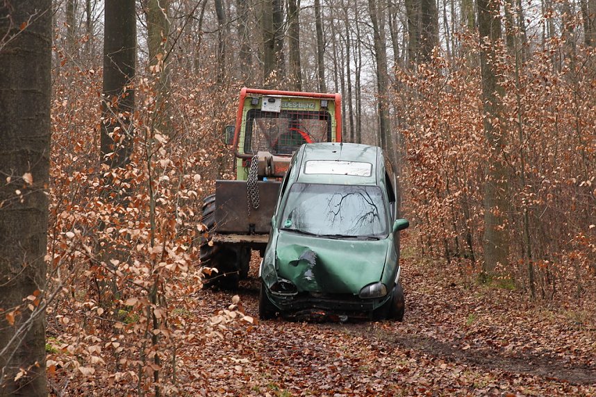 auto im Wald