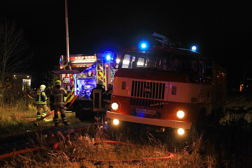 Brand auf dem Bahngel&auml;nde in Nordhausen