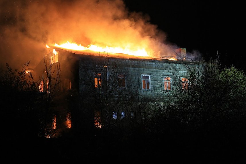 Brand auf dem Bahngel&auml;nde in Nordhausen