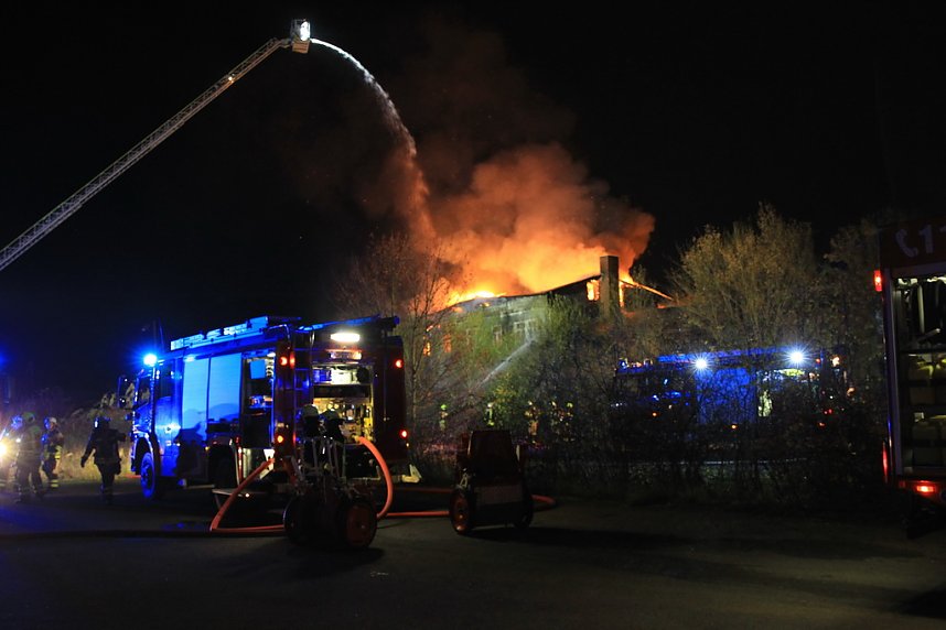 Brand auf dem Bahngel&auml;nde in Nordhausen